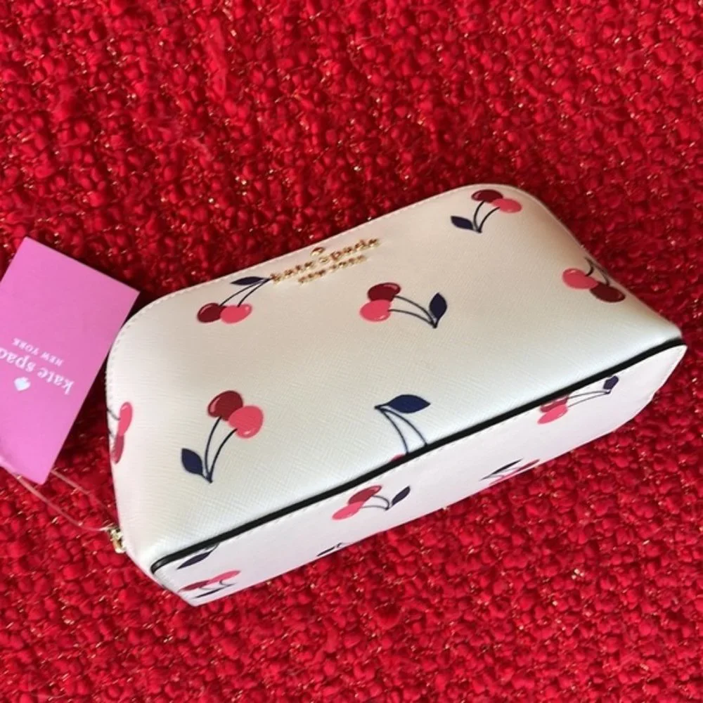 Kate Spade Dancing Cherrie Small Cosmetic Case Cream Multi - Picture 1 of 16